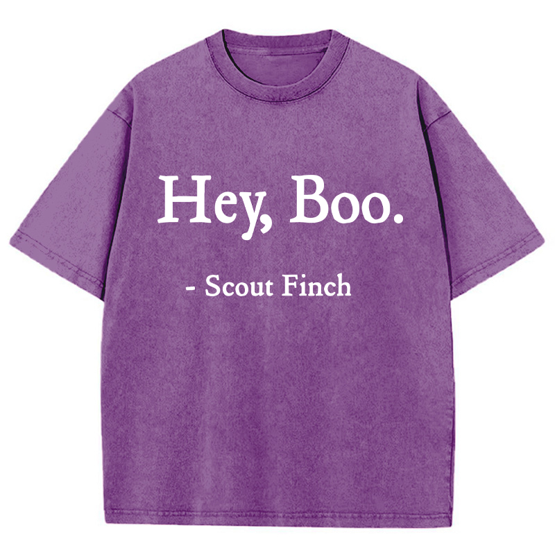Hey Boo Teacher Washed T-Shirt