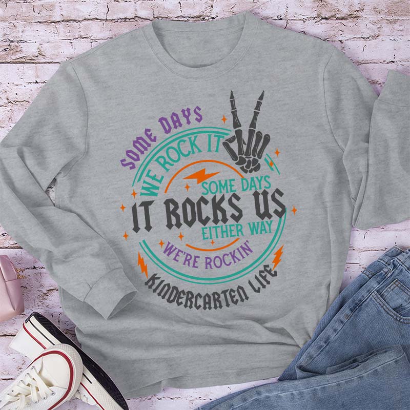 Personalized Grade Rock This School Teacher Long Sleeve T-Shirt