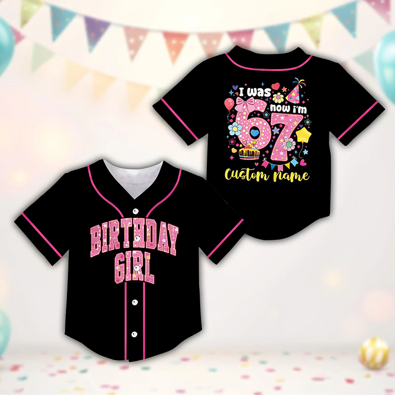 Personalized Meme 67 Six Seven Birthday Class Baseball Jersey