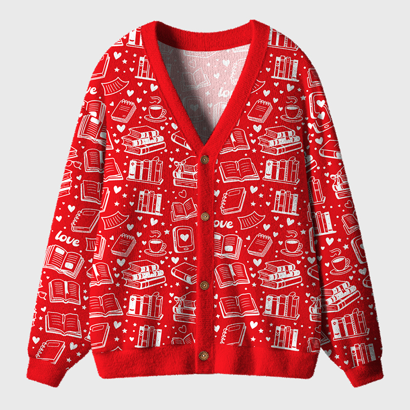Book Lover Valentine's Day Teacher Ugly Cardigan Sweaters