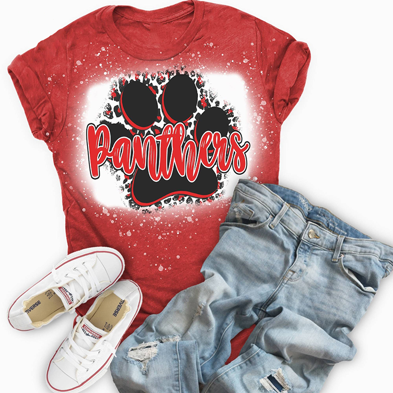 Personalized Mascot Leopard Paw Teacher Printed T-Shirt