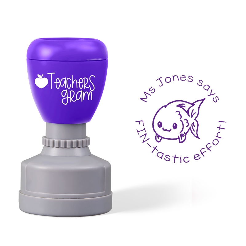 Personalized Says Fin-Tastic Effort Teacher Stamp