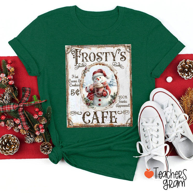 Frosty's Cafe In Winter Teacher T-Shirt