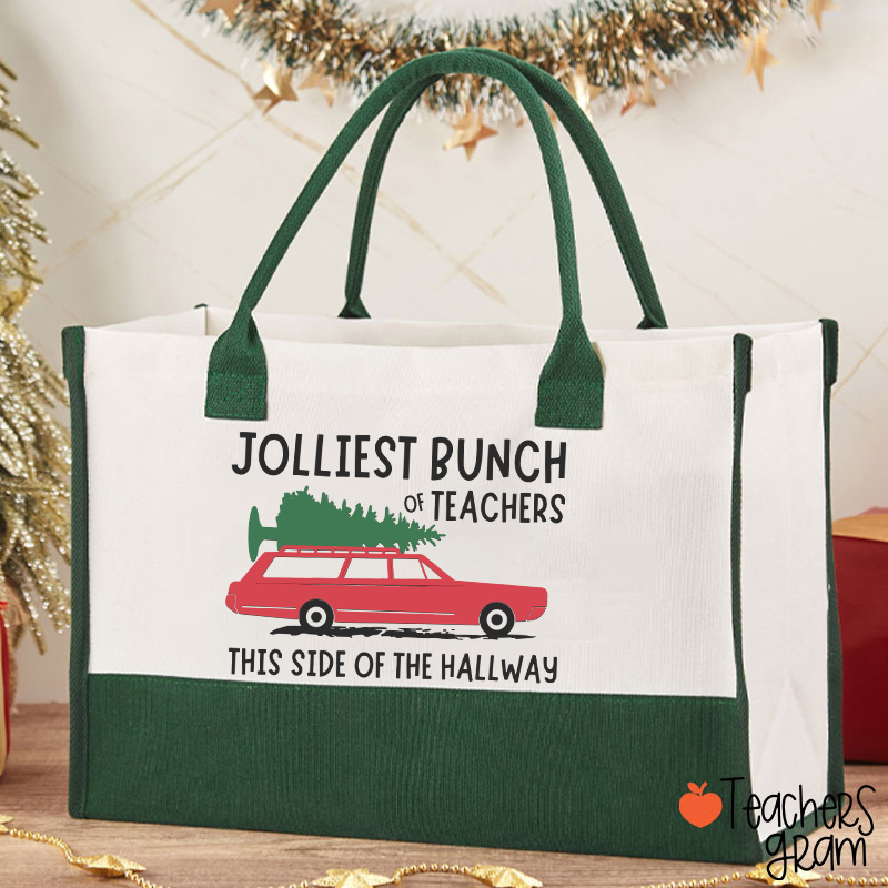 Jolliest Bunch Of Teachers This Side Of The Hallway Teacher Cotton Tote Bag