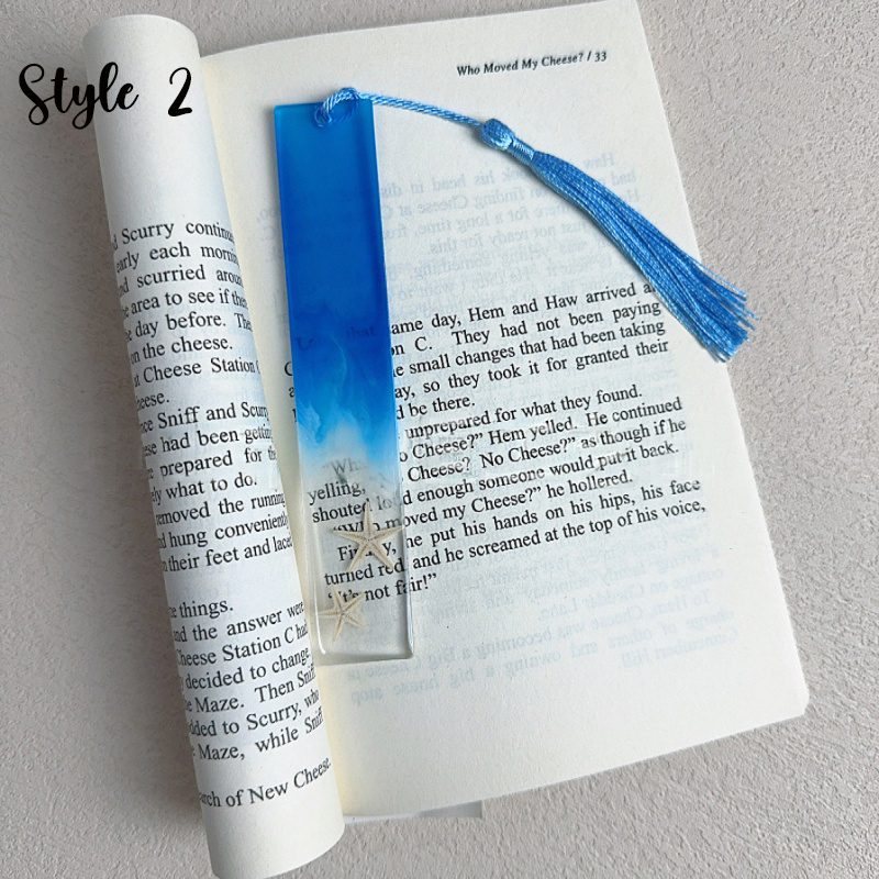 Ocean-Themed Resin Epoxy Teacher Bookmark