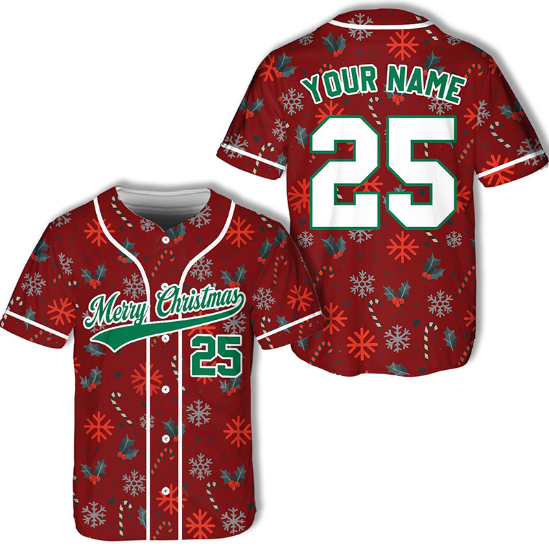 Personalized Name And Number Christmas Vibes Teacher Baseball Jersey