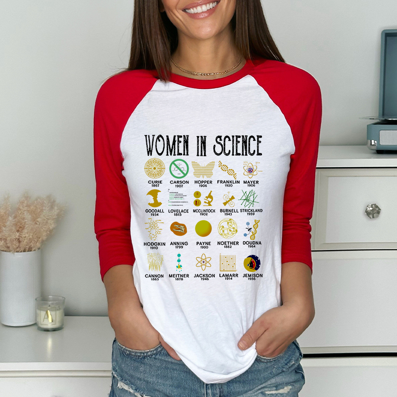 Smart Women In Science Teacher Raglan Long Sleeve T-Shirt