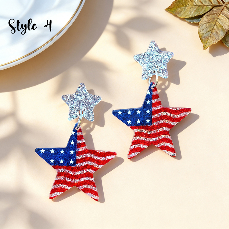 American Independence Day Teacher Acrylic Earrings