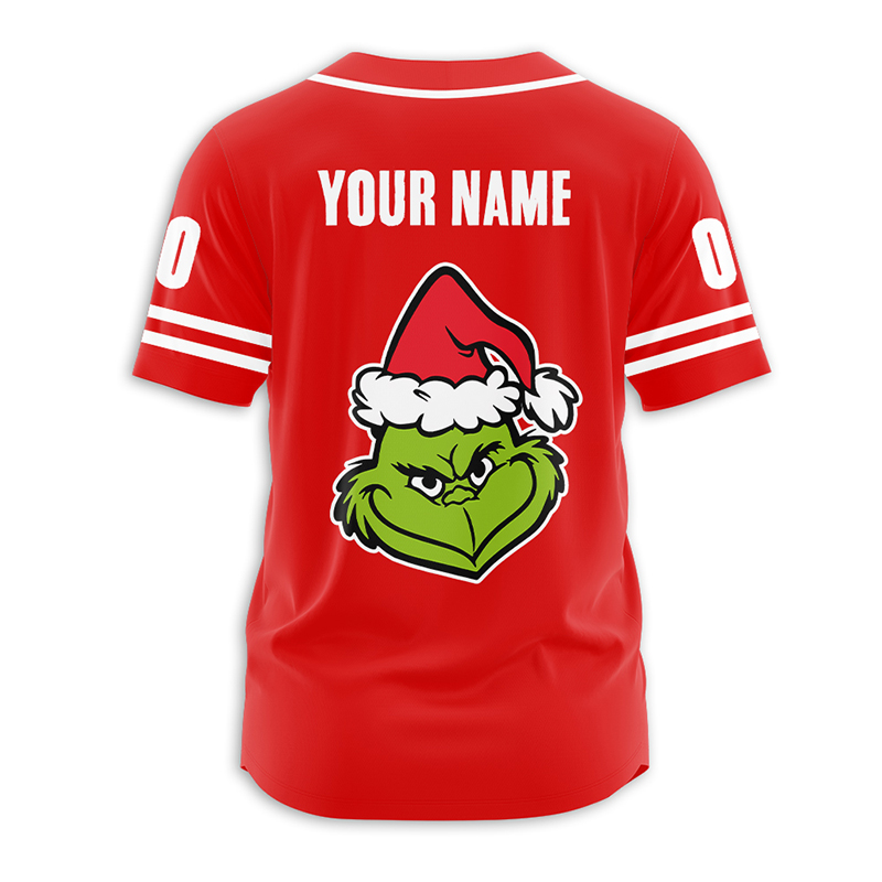 Personalized Name Mean Guy With Santa Hat Teacher Baseball Jersey