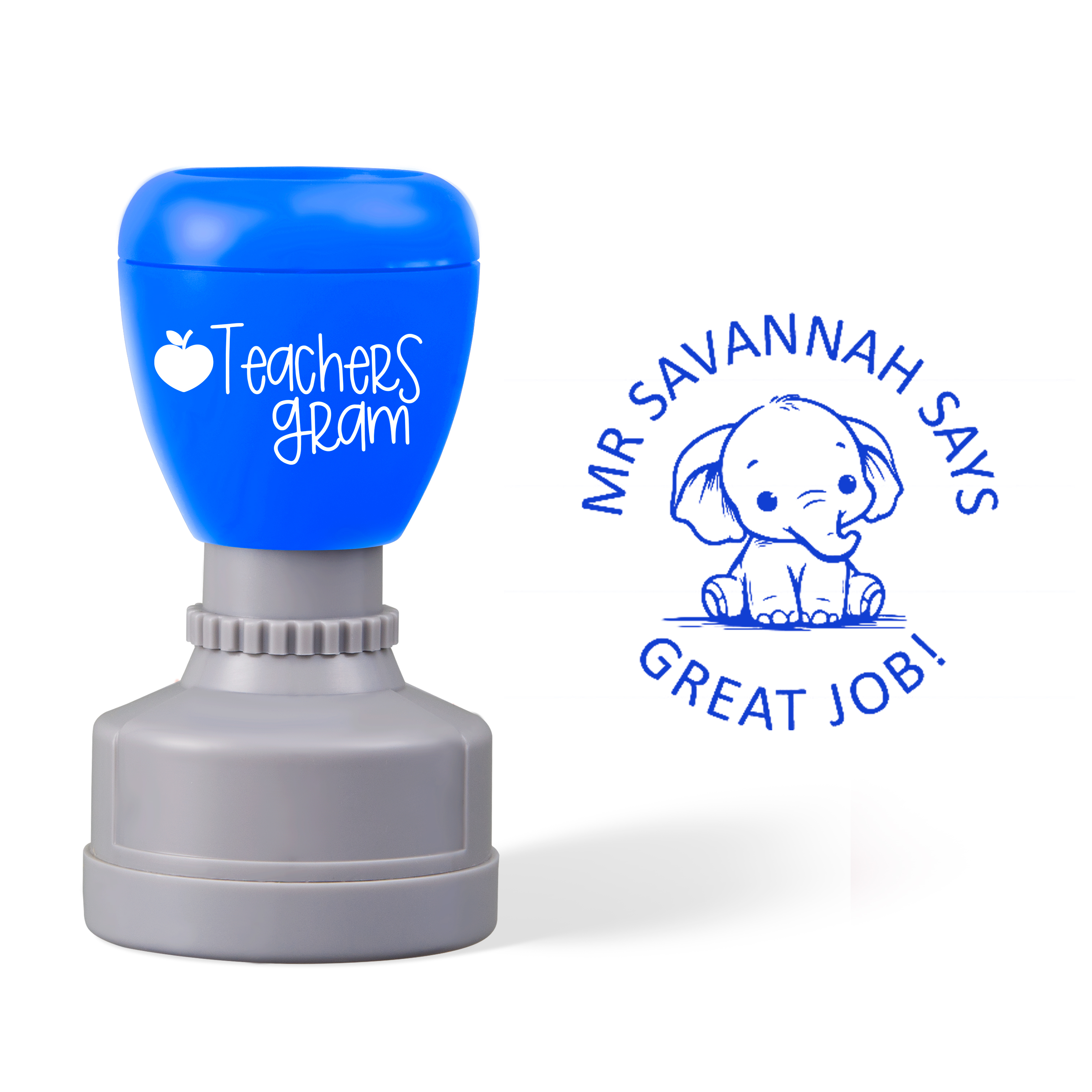 Personalized Name Great Job Elephant Teacher Stamp