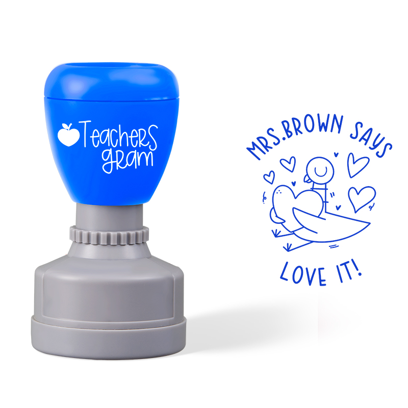 Personalized Name Pigeon Love It Teacher Stamp