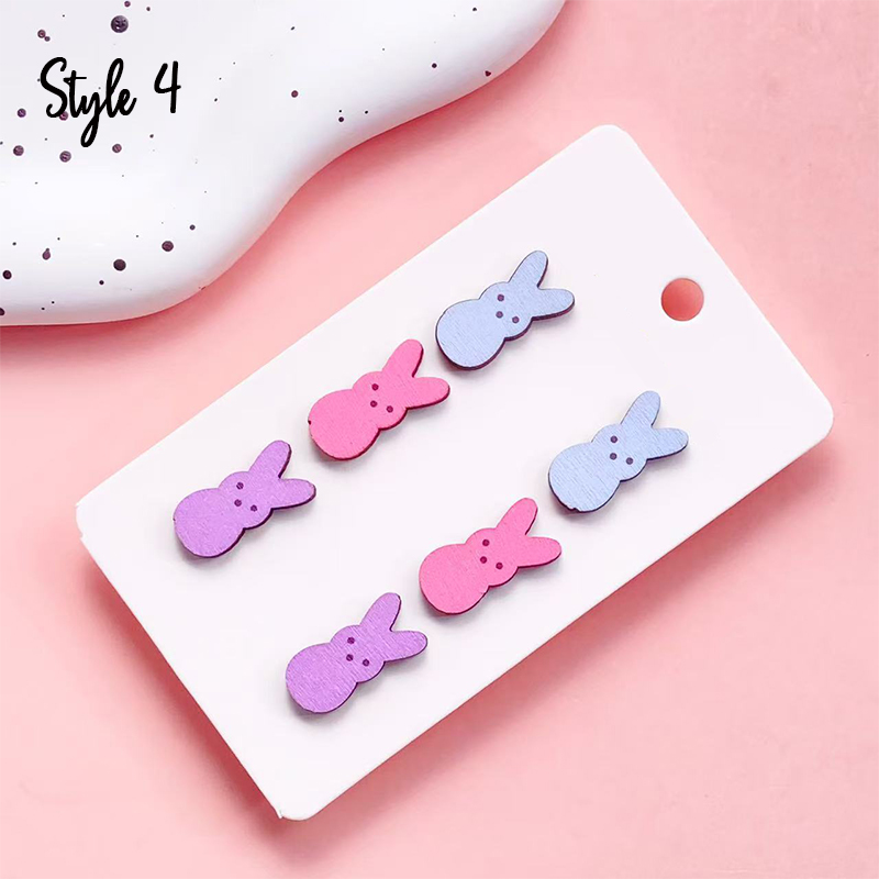 Dopamine Bunny Combination Teacher Acrylic Earrings