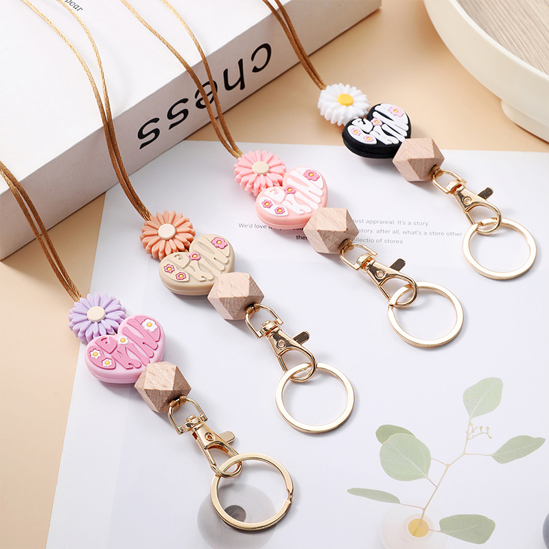 Flower Love Silicone Teacher Lanyard