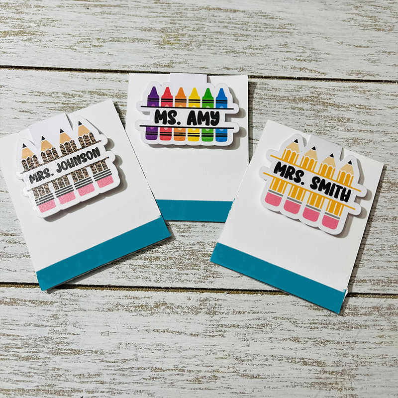 Personalized Name Pencil Crayon Teacher Magnetic Bookmark