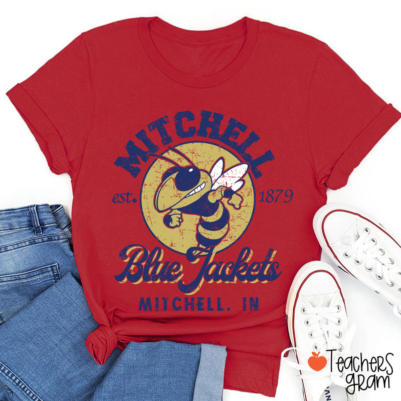 Personalized Mascot Vintage School Spirit Teacher T-Shirt