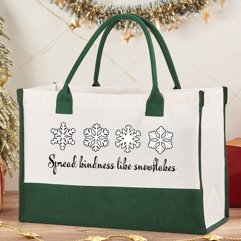 Spread Kindness Like Snowflakes Christmas Teacher Cotton Tote Bag