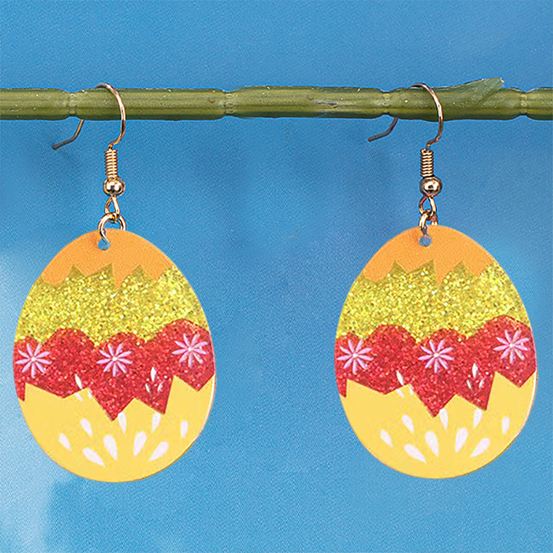 Sequined Easter Bunny Teacher Acrylic Earrings