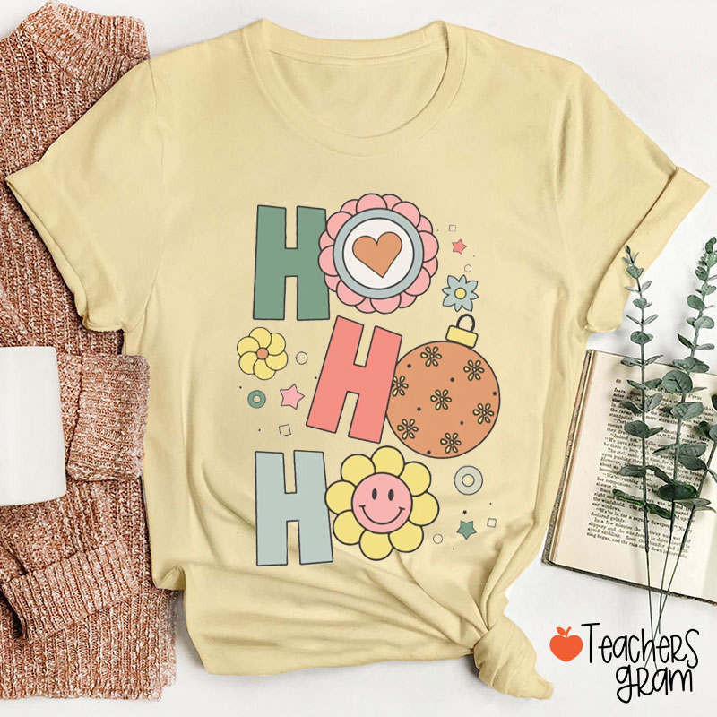 Christmas Retro Hohoho Teacher T-Shirt