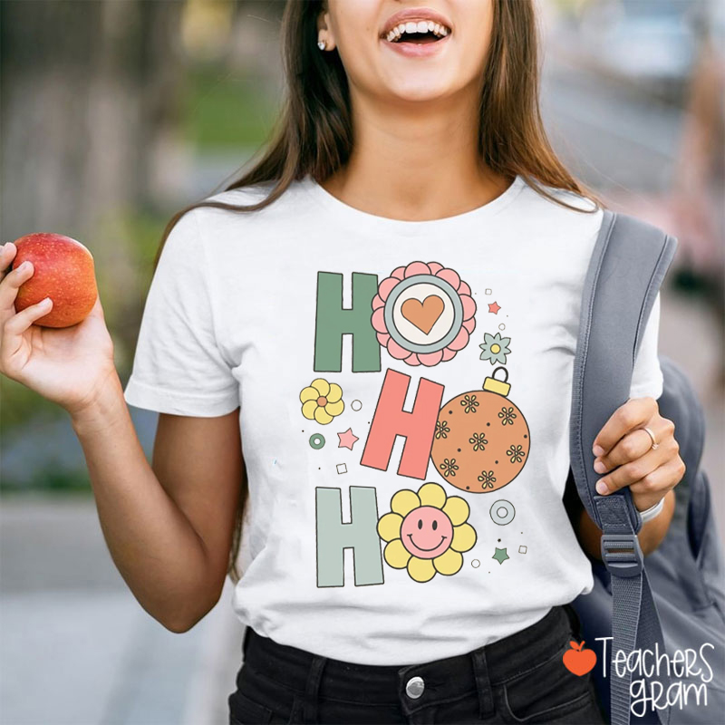 Christmas Retro Hohoho Teacher T-Shirt