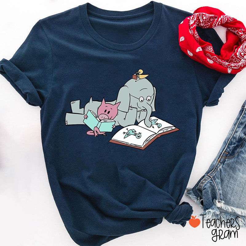 The Elephant And The Little Pig Read Together Teacher T-Shirt