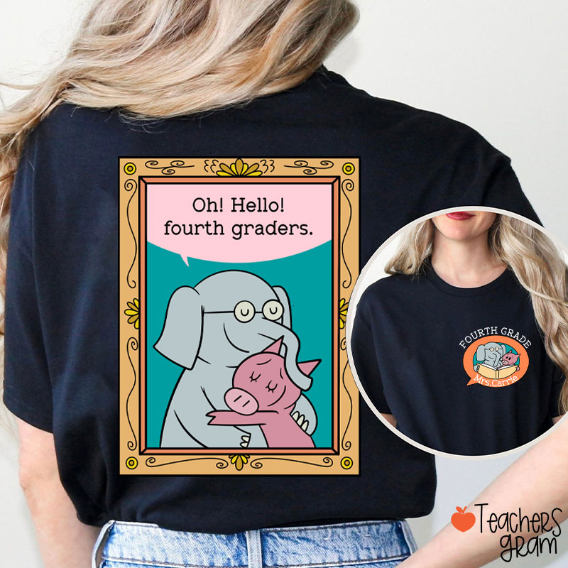 Personalized Oh Hello My Little Friends Teacher Two Sided T-Shirt