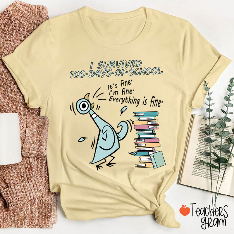 I Survived 100 Days Of School Teacher T-Shirt