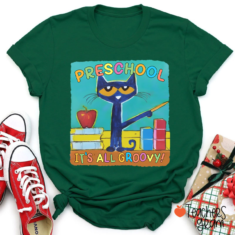 Personalized Grade It's All Groovy Teacher T-Shirt