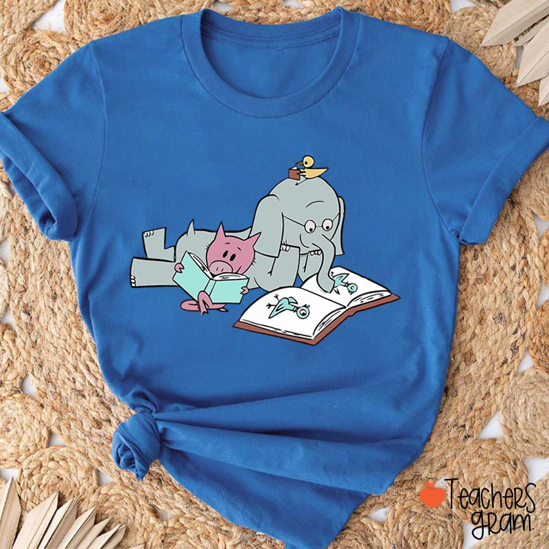 The Elephant And The Little Pig Read Together Teacher T-Shirt