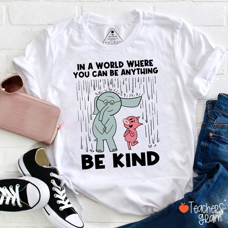 Be Kind In A World Where You Can Be Anything Teacher T-Shirt
