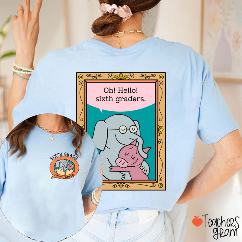 Personalized Oh Hello My Little Friends Teacher Two Sided T-Shirt