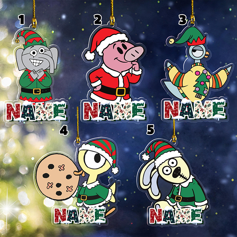 Personalized Name Book Characters Teacher Ceramic Christmas Ornament