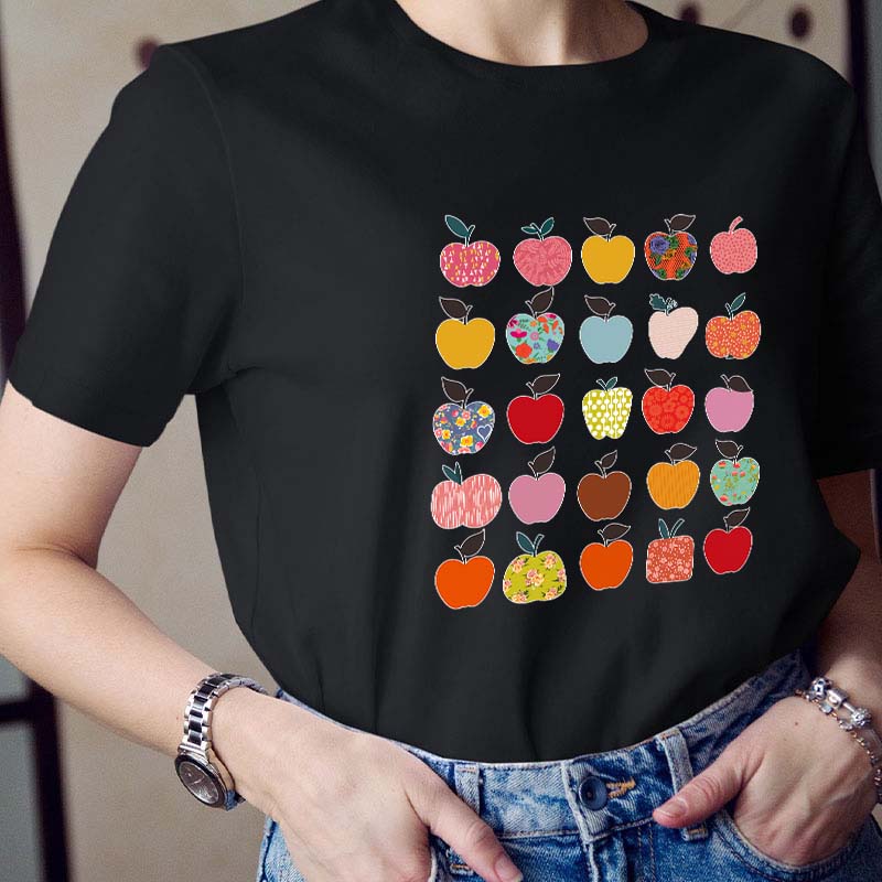 Folk Art Apples Teacher T-Shirt