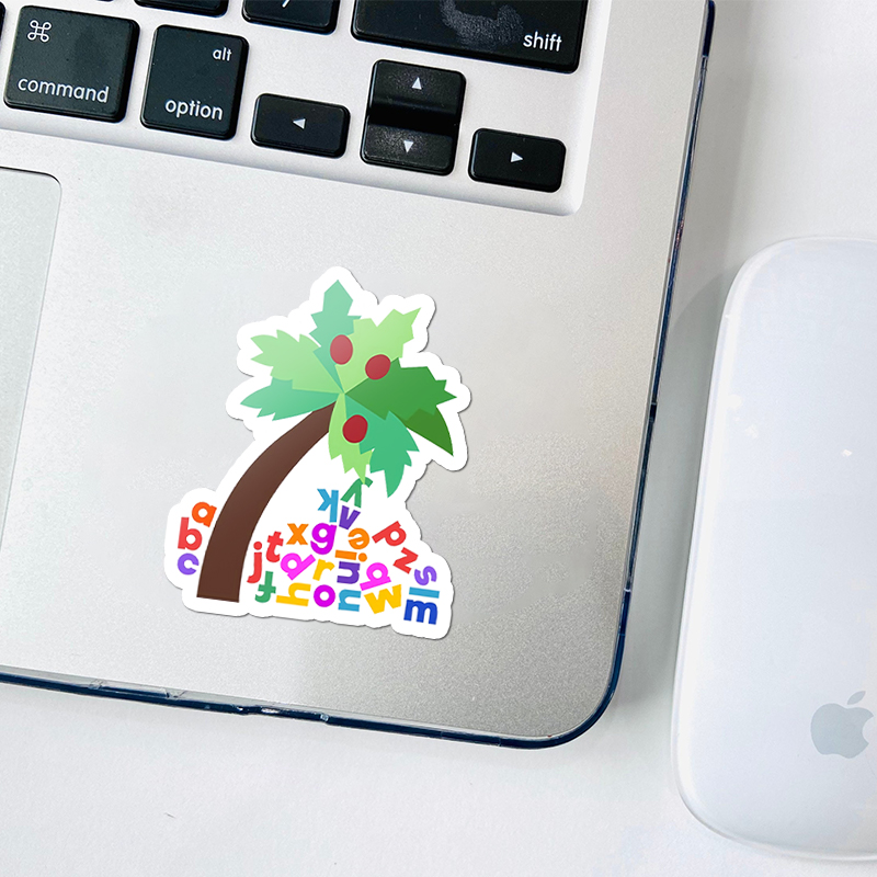 Coconut Tree Dropping Letters Teacher Stickers