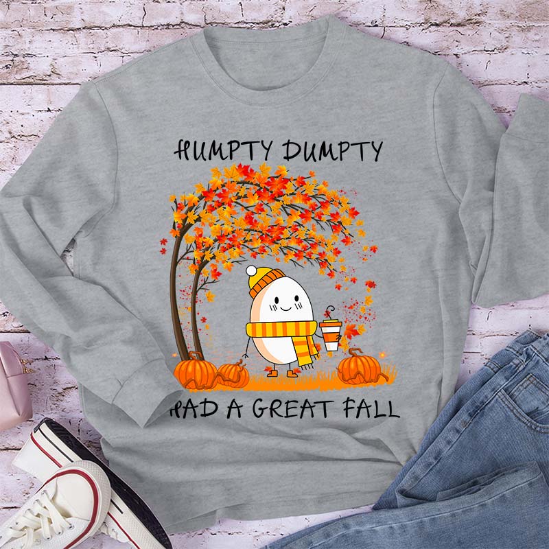 Humpty Happy Autumn Happy Fall Teacher Long Sleeve T-Shirt