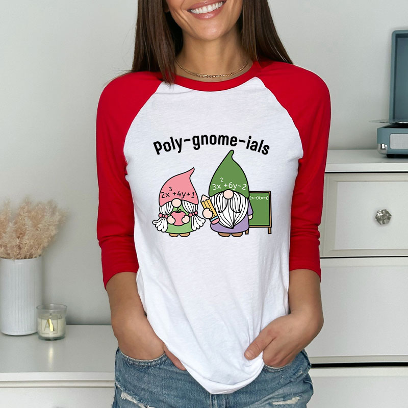 Polygnomeials Math Teacher Raglan Long Sleeve T-Shirt