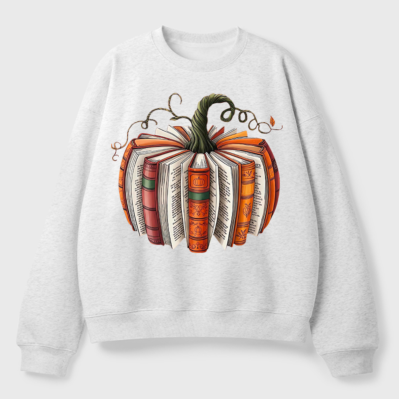 Pumpkin Book Teacher Fleece Sweatshirt