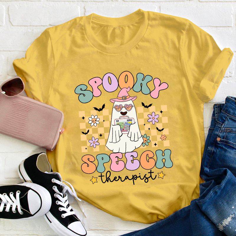 Spooky Speech Therapist Teacher T-Shirt