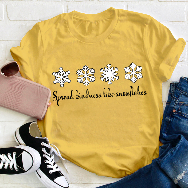 Spread Kindness Like Snowflakes Christmas Teacher T-Shirt