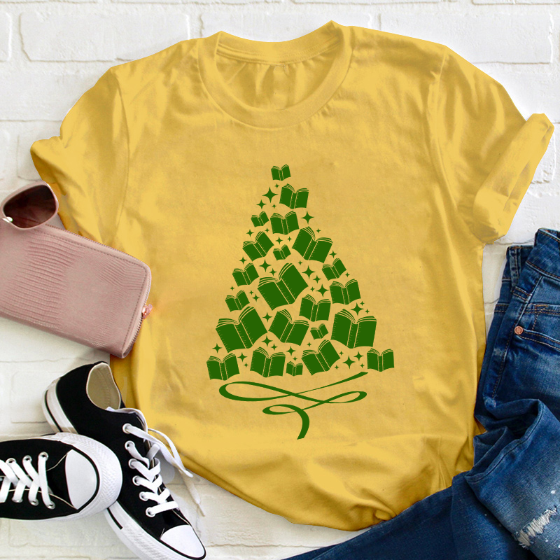 A Christmas Tree Of Books Teacher T-Shirt
