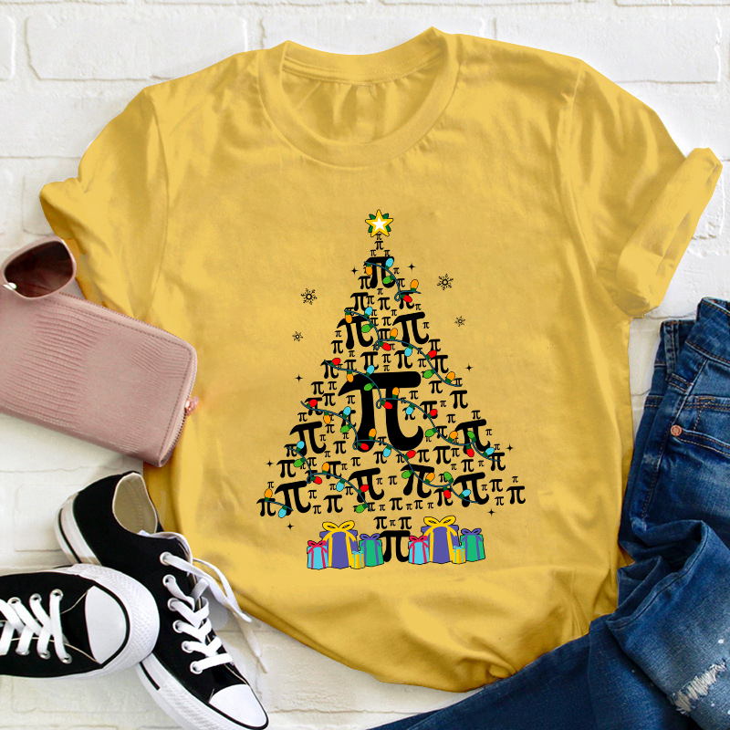 Christmas Pi Tree Teacher T-Shirt