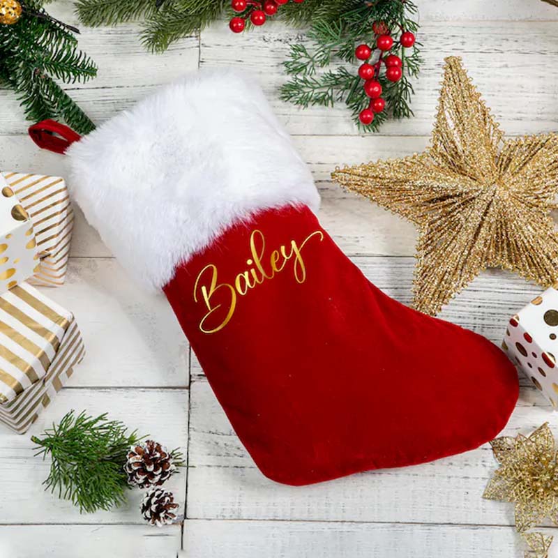 Personalized Red Velvet Christmas Stocking