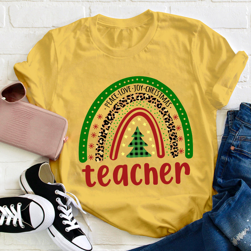 Peace Love Joy Christmas Teacher T-Shirt