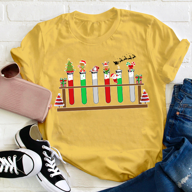 Christmas Test Tube Teacher T-Shirt