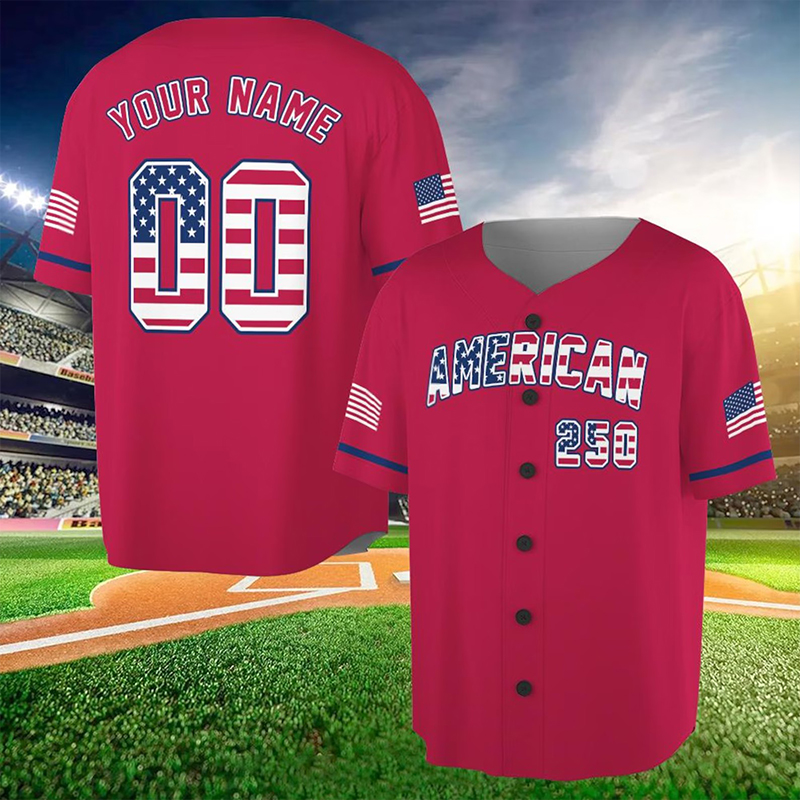 Personalized America 250th Anniversary Teacher Baseball Jersey