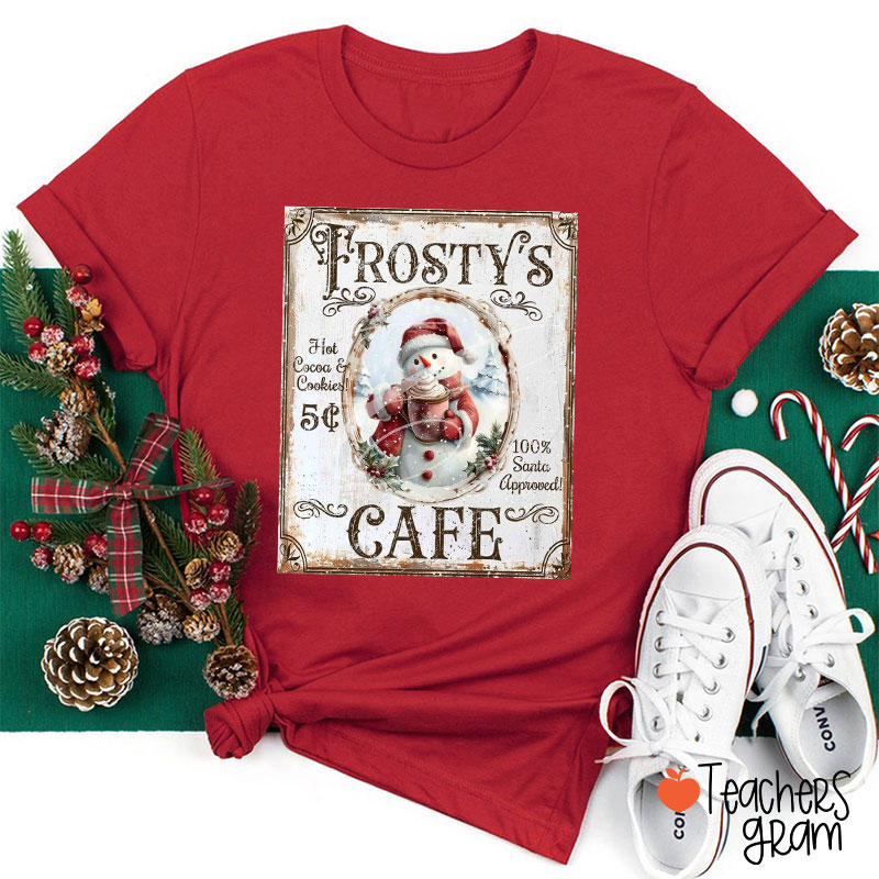Frosty's Cafe In Winter Teacher T-Shirt