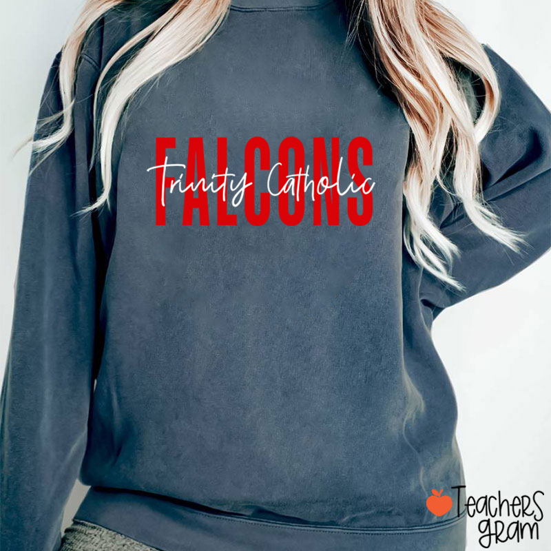 Personalized Mascot And School Name Simple Design School Spirit Teacher Sweatshirt