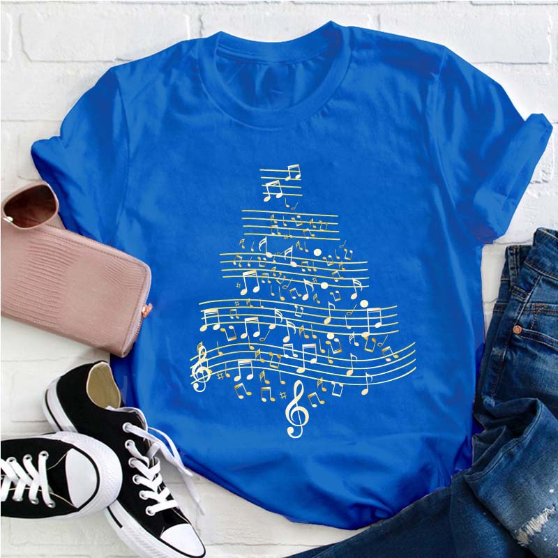Musical Note Tree Teacher T-Shirt
