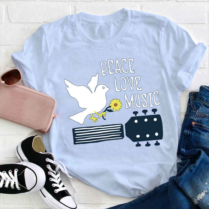 Peace Love Music Teacher T-Shirt