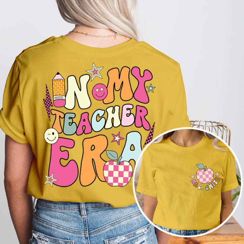 Personalized In My Teacher Era Teacher Two Sided T-Shirt