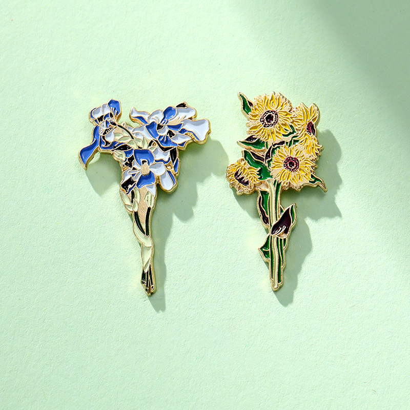 Oil Painting Art Iris Flower Teacher Pin